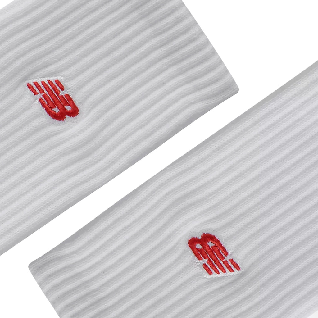 New Balance 3 Pack Red Patch Logo Ankle Socks - White