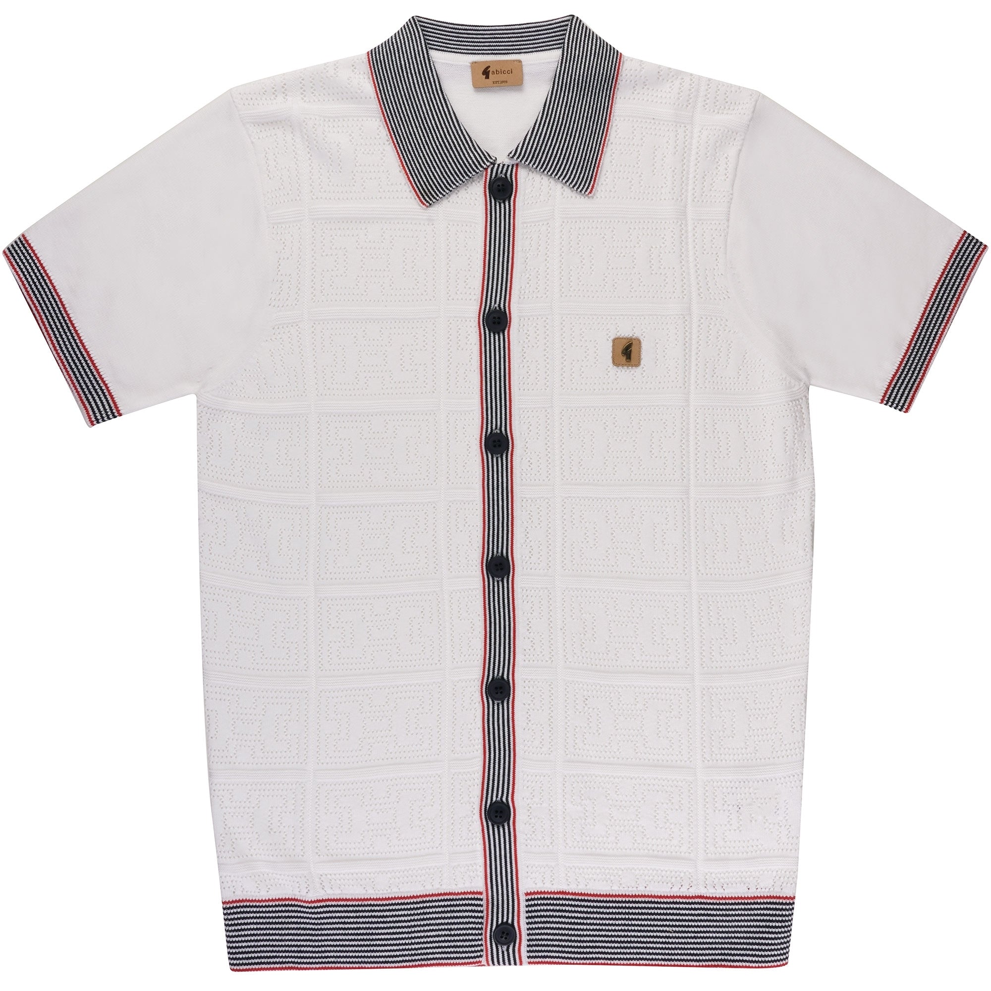 Gabicci Vintage Soul Button Through Polo Shirt - White