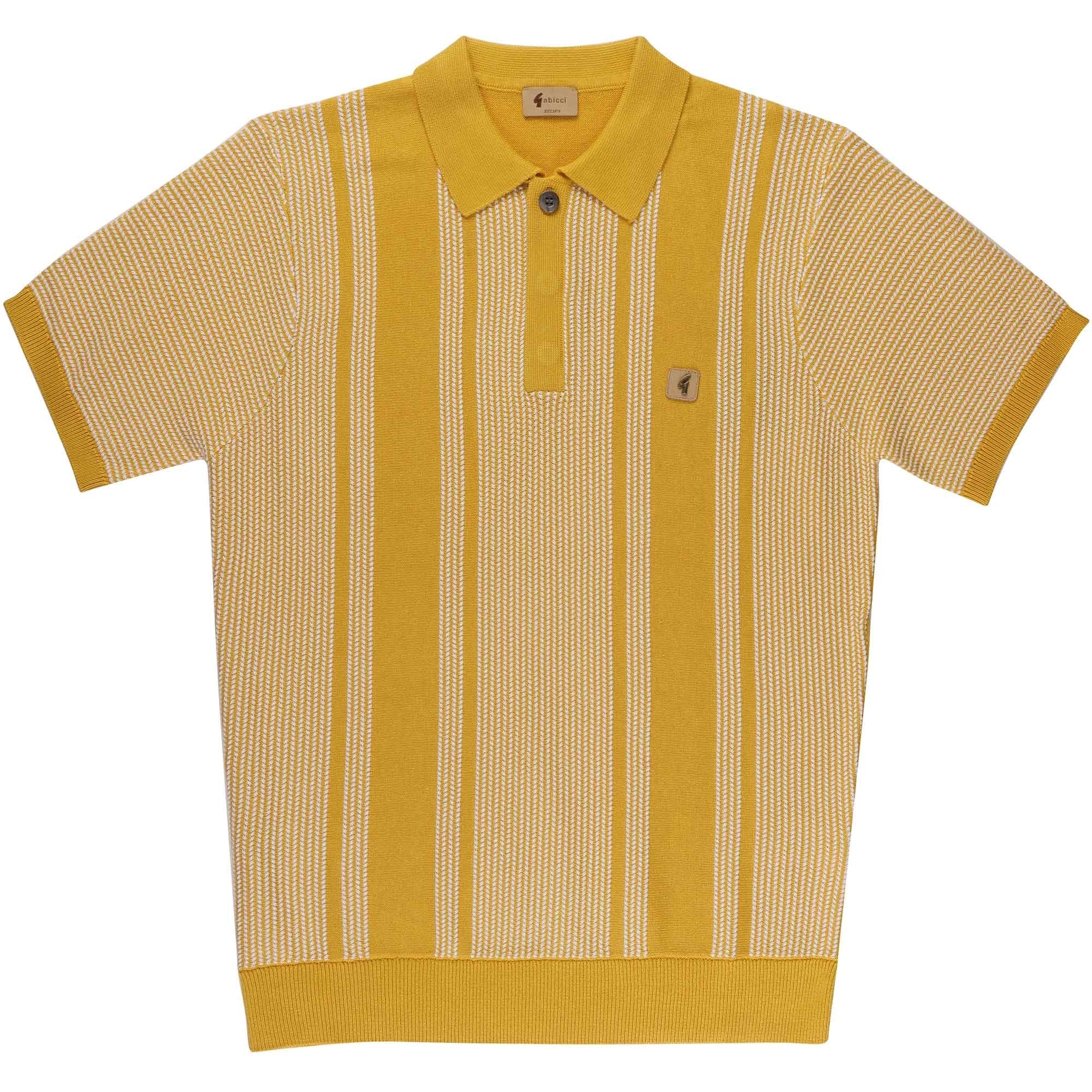 Gabicci Vintage Dante Knitted Polo Shirt - Sunbeam