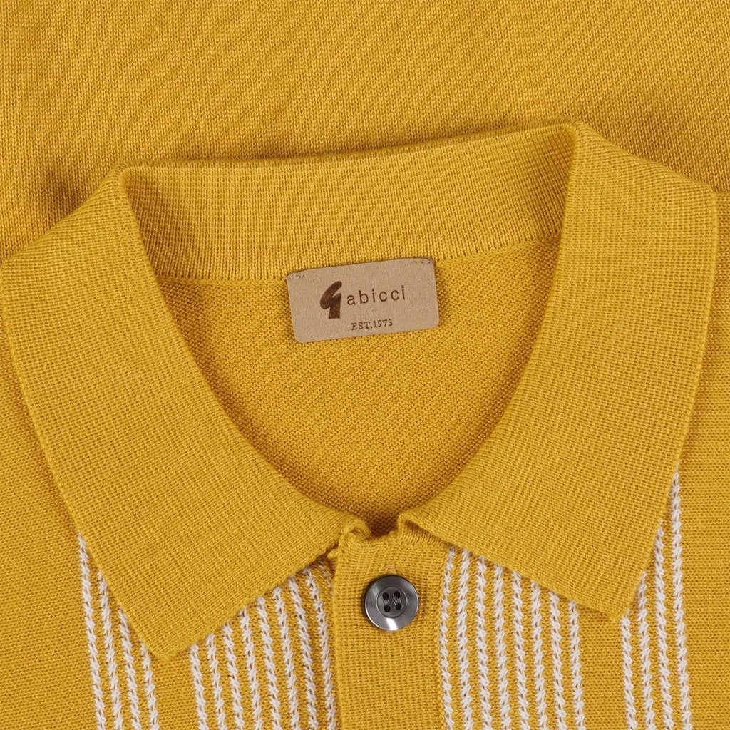 Gabicci Vintage Dante Knitted Polo Shirt - Sunbeam