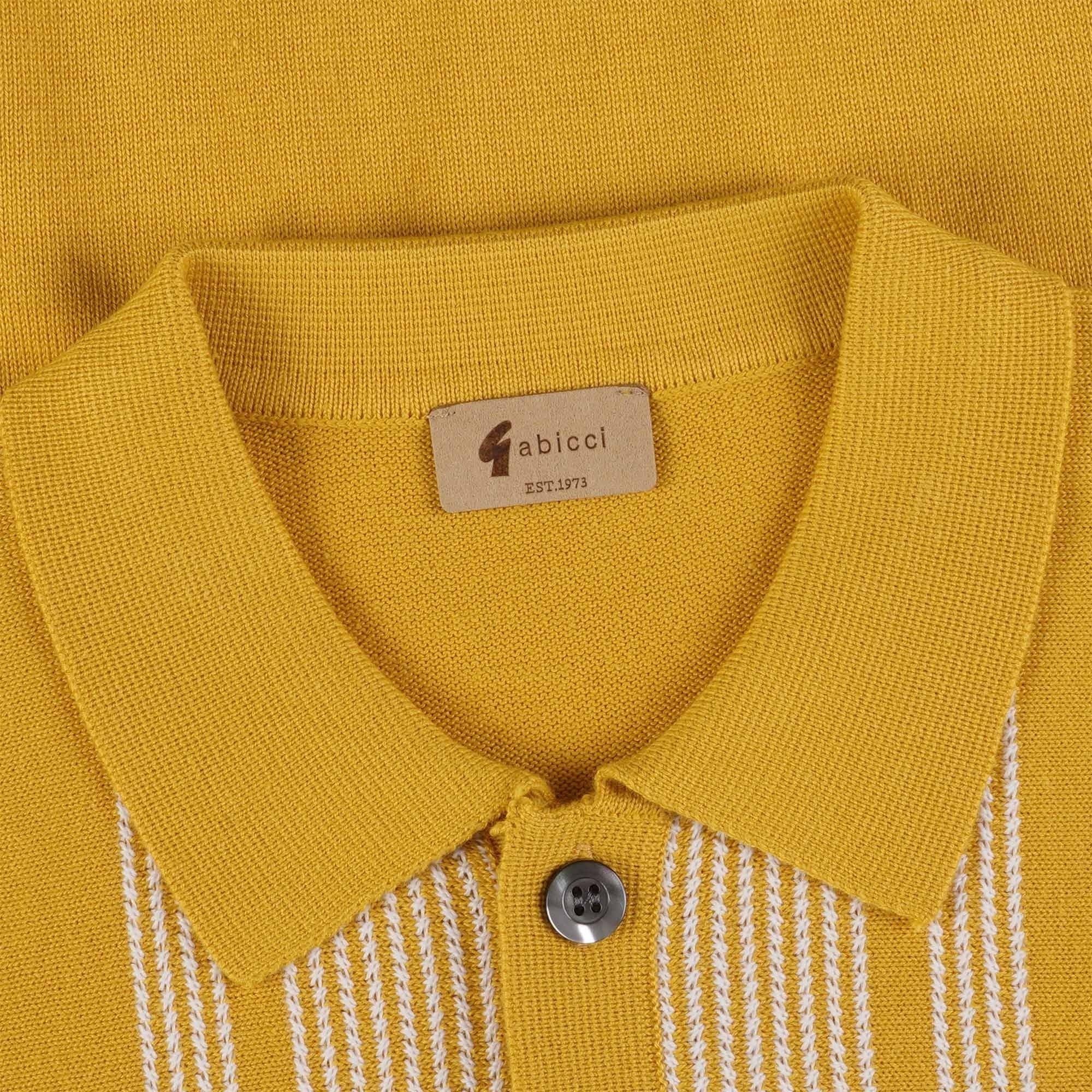 Gabicci Vintage Dante Knitted Polo Shirt - Sunbeam
