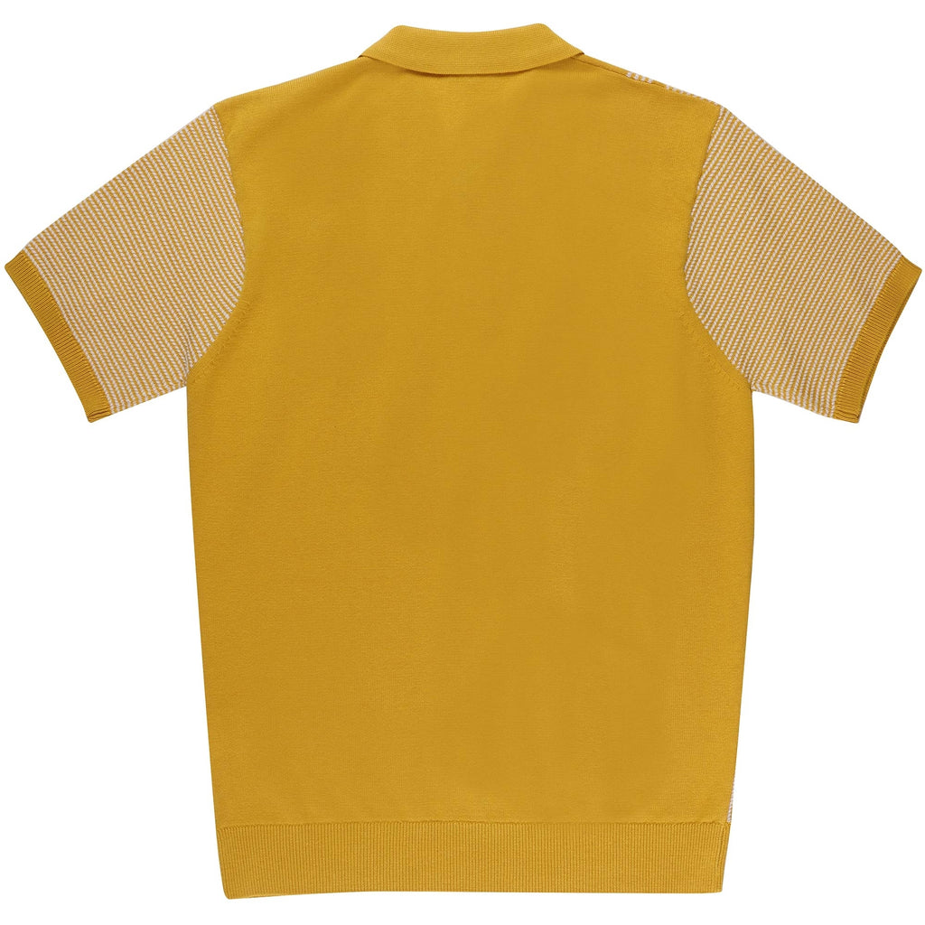 Gabicci Vintage Dante Knitted Polo Shirt - Sunbeam