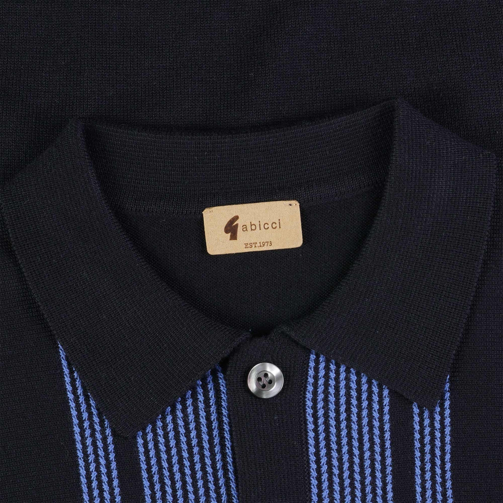 Gabicci Vintage Dante Knitted Polo Shirt - Navy