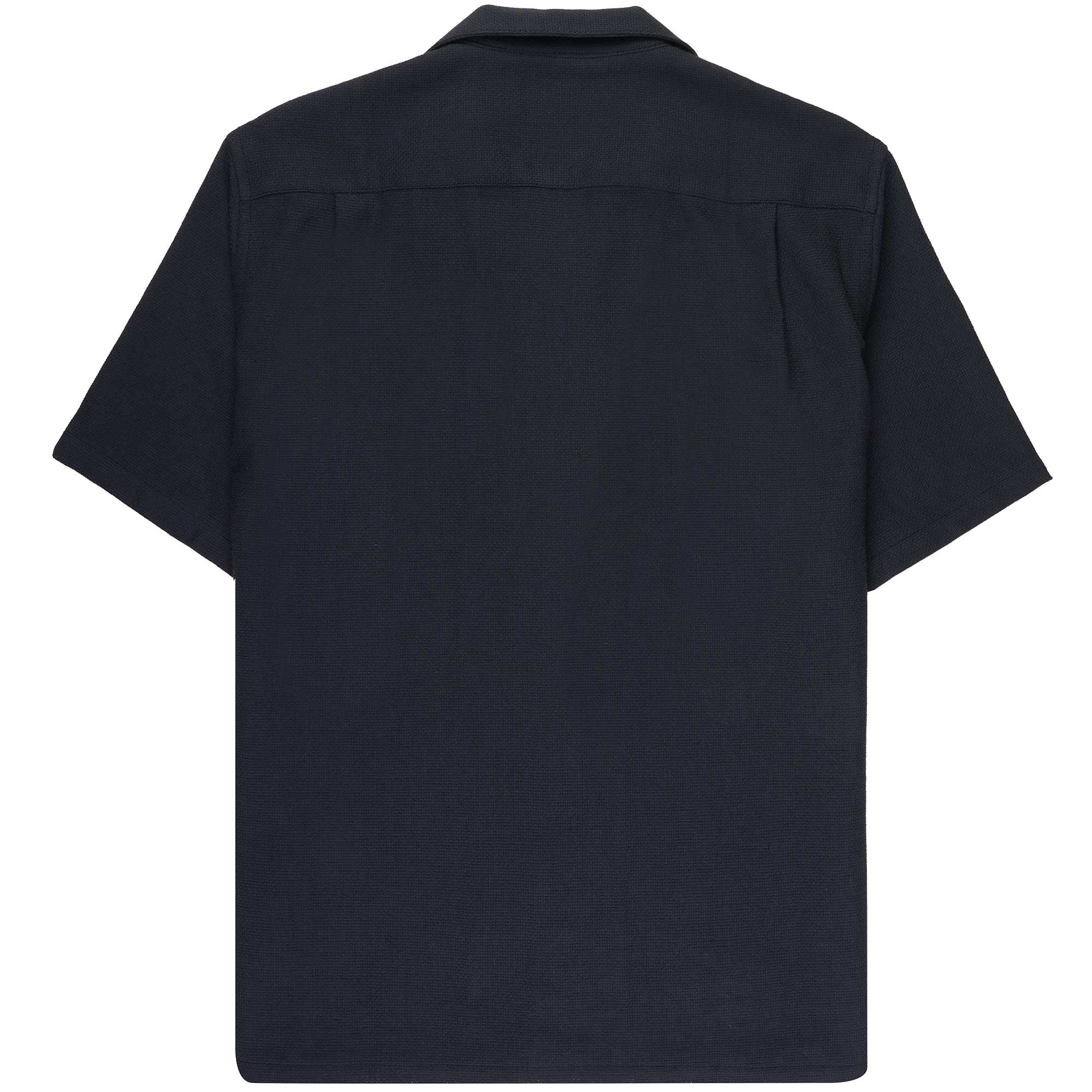 Portuguese Flannel Pique Embroidered Shirt - Navy