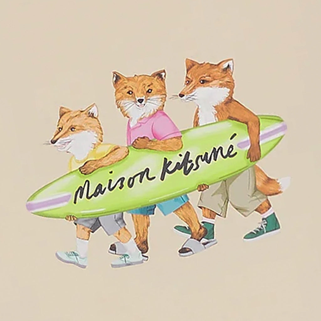 Maison Kitsune Surfing Foxes Comfort T-Shirt - Paper