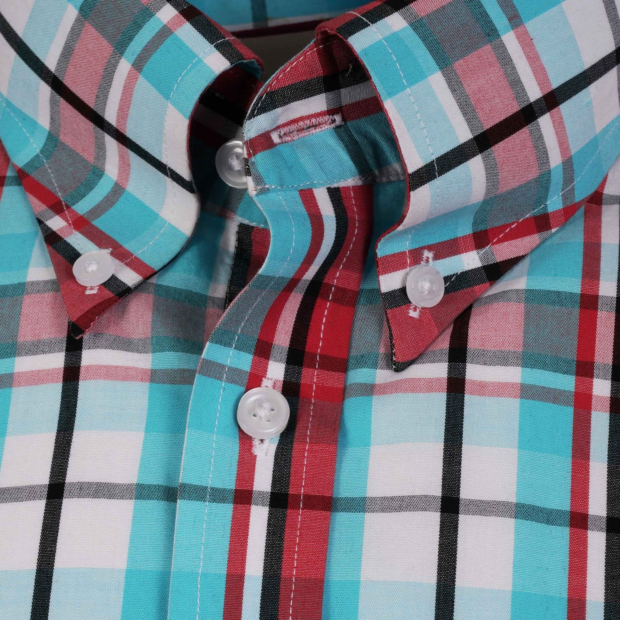 Real Hoxton Checked Short Sleeve Shirt - Sky