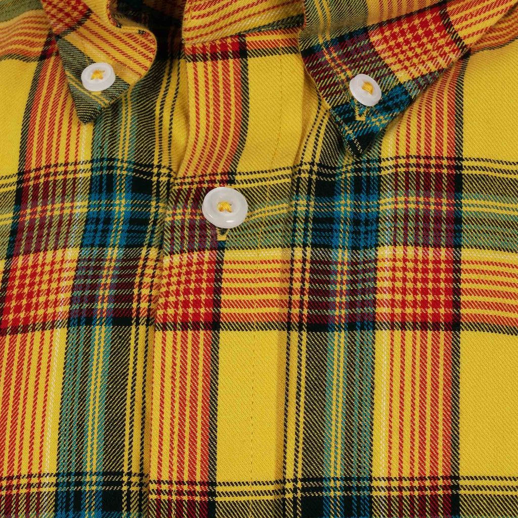 Real Hoxton Checked Short Sleeve Shirt - Pineapple