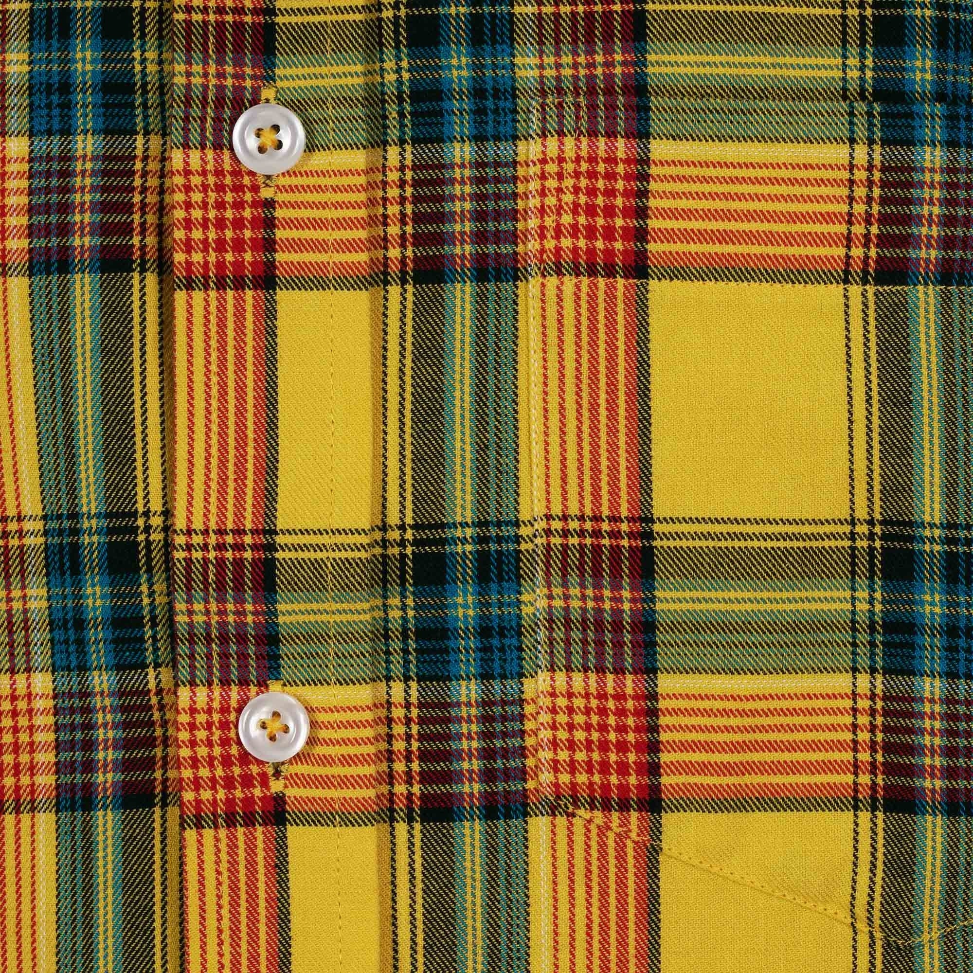 Real Hoxton Checked Short Sleeve Shirt - Pineapple