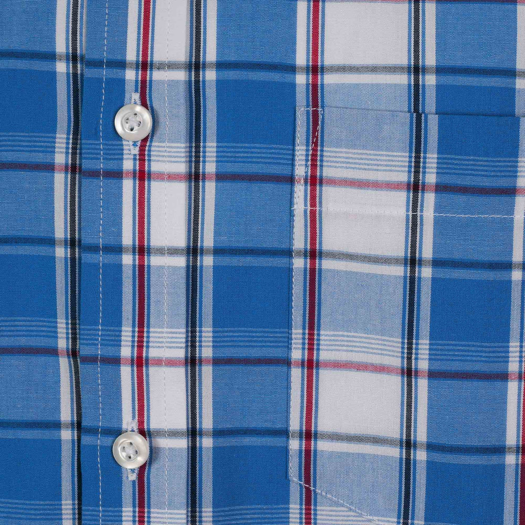Real Hoxton Checked Short Sleeve Shirt - Royal Blue