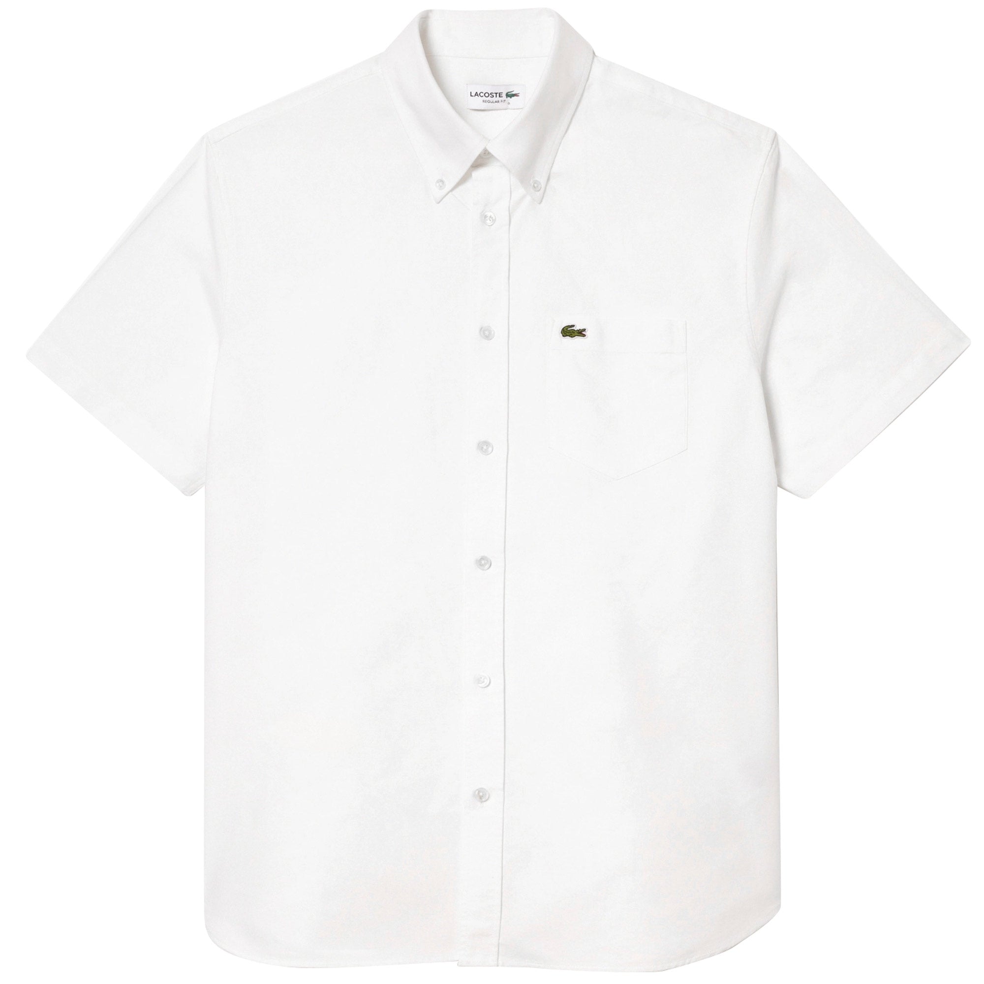 Lacoste Regular Fit Short Sleeved Oxford Shirt - White