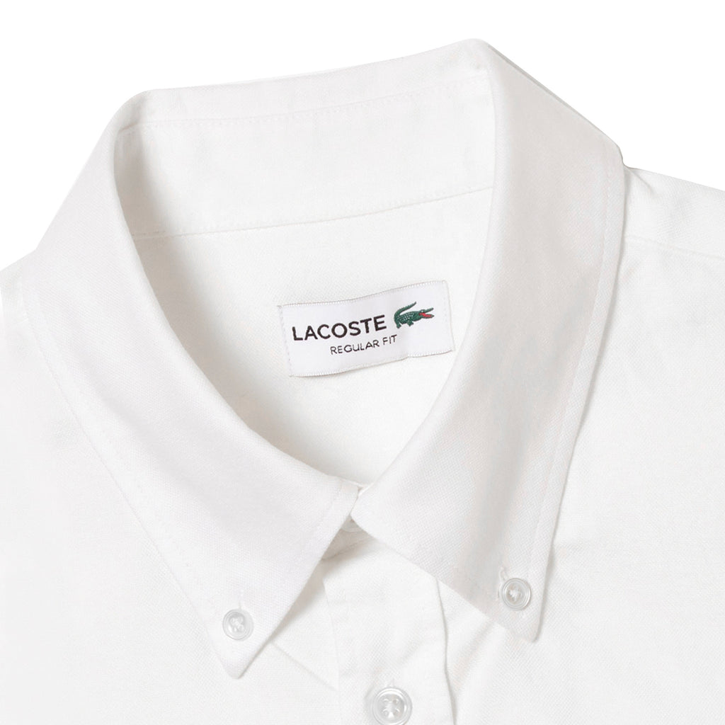 Lacoste Regular Fit Short Sleeved Oxford Shirt - White