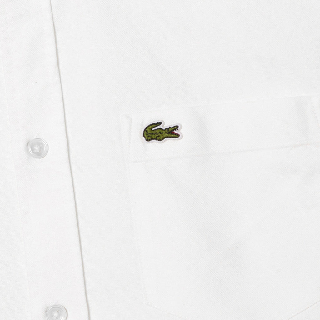 Lacoste Regular Fit Short Sleeved Oxford Shirt - White