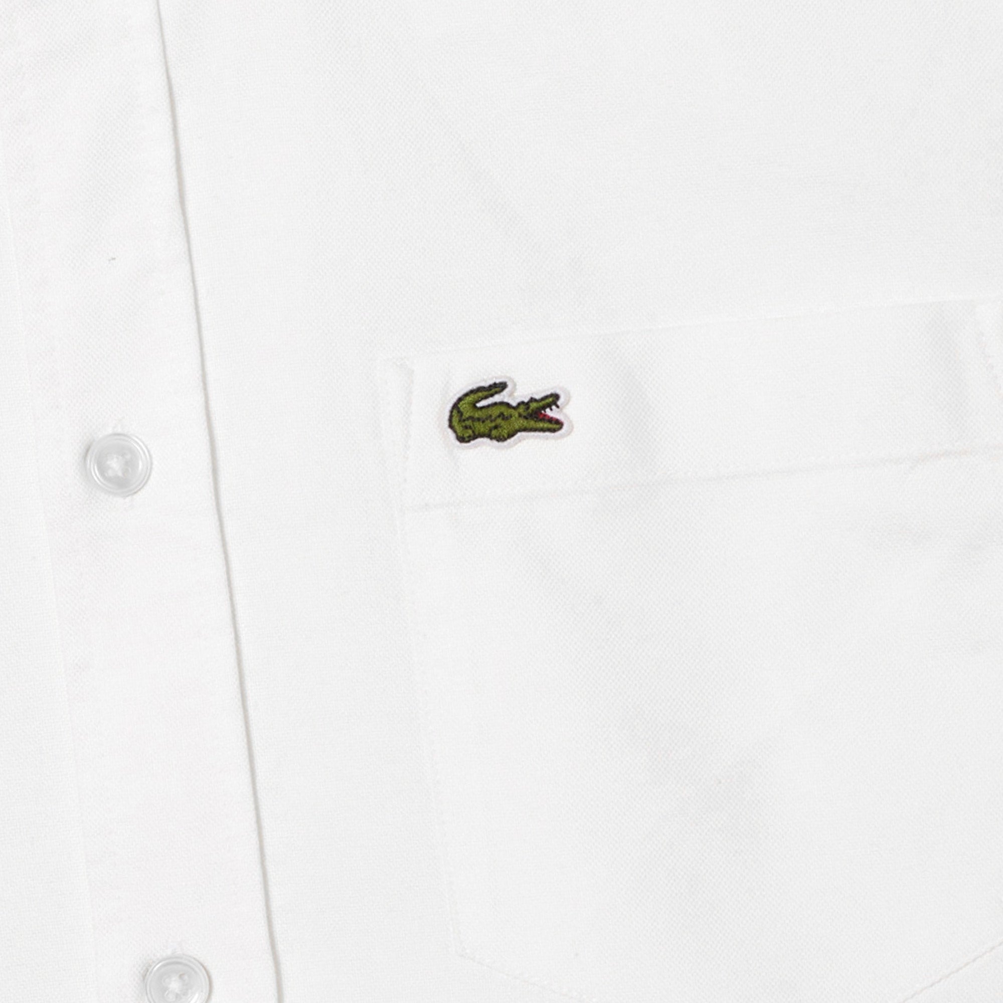 Lacoste Regular Fit Short Sleeved Oxford Shirt - White