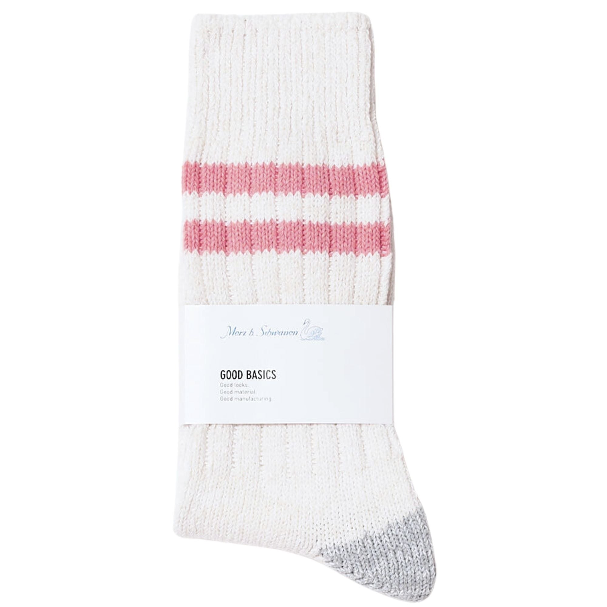Merz b Schwanen Good Basics Socks - White and Peach