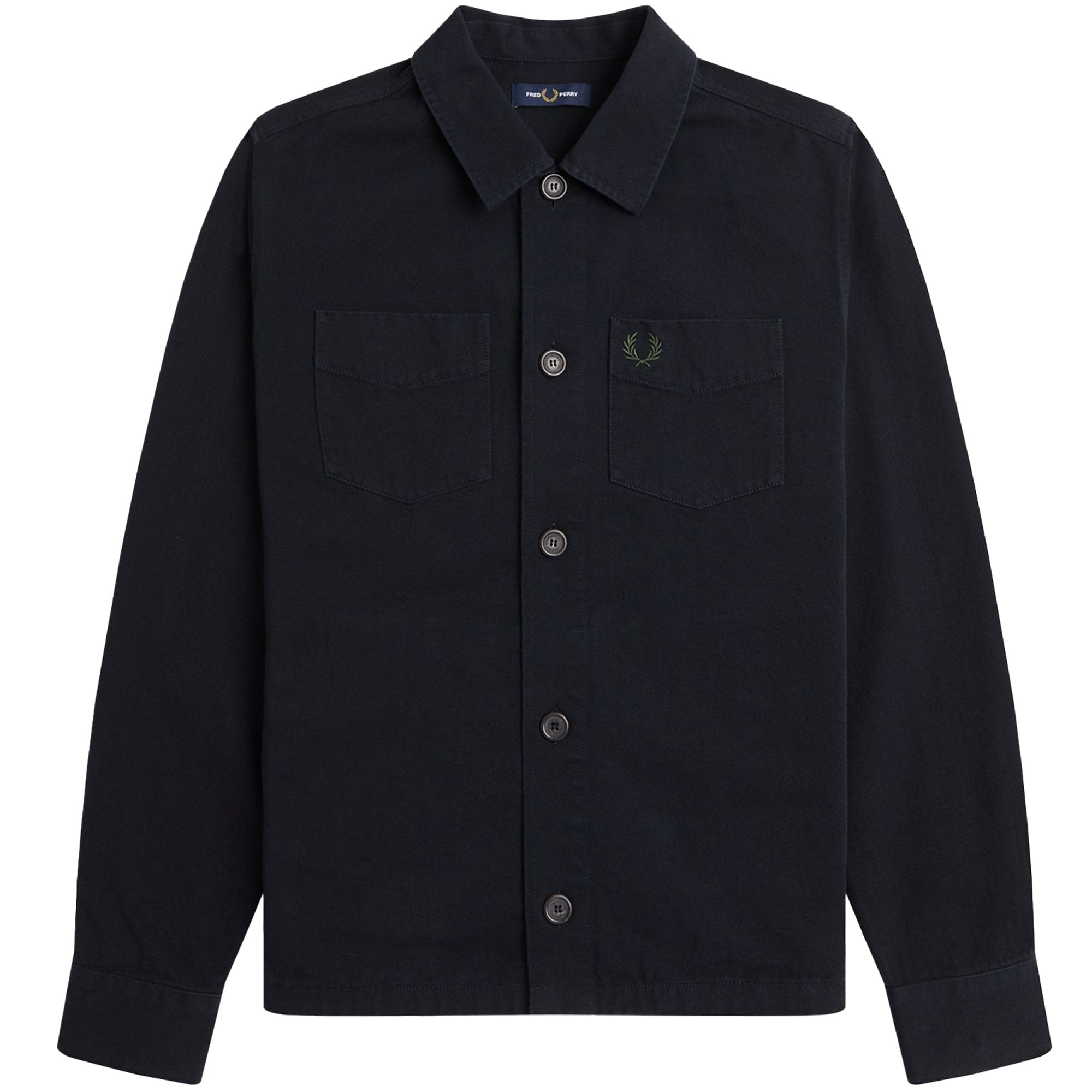 Fred Perry Twill Overshirt - Black
