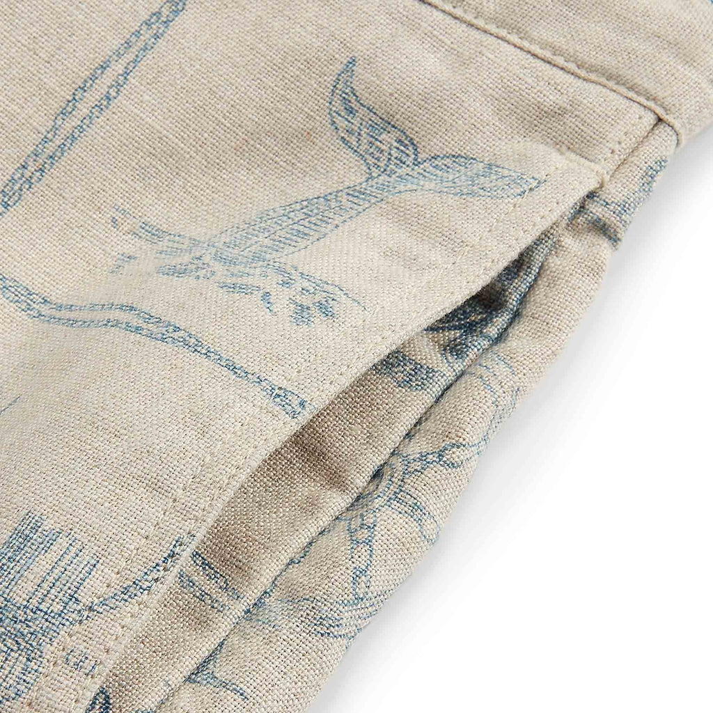 RRL by Ralph Lauren Print Indigo Linen Shorts - Sand