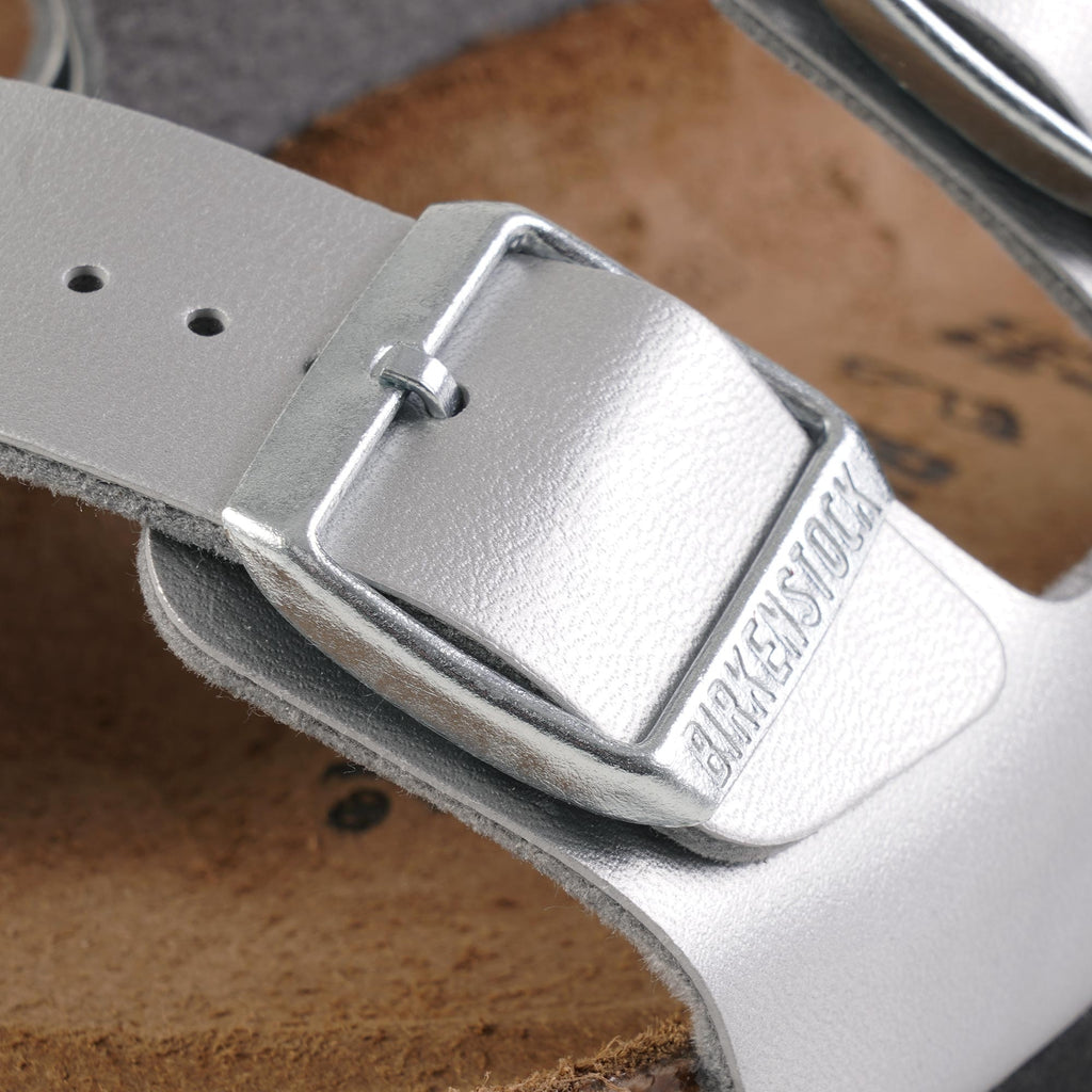 Birkenstock Womens Arizona Birko Flor - Silver