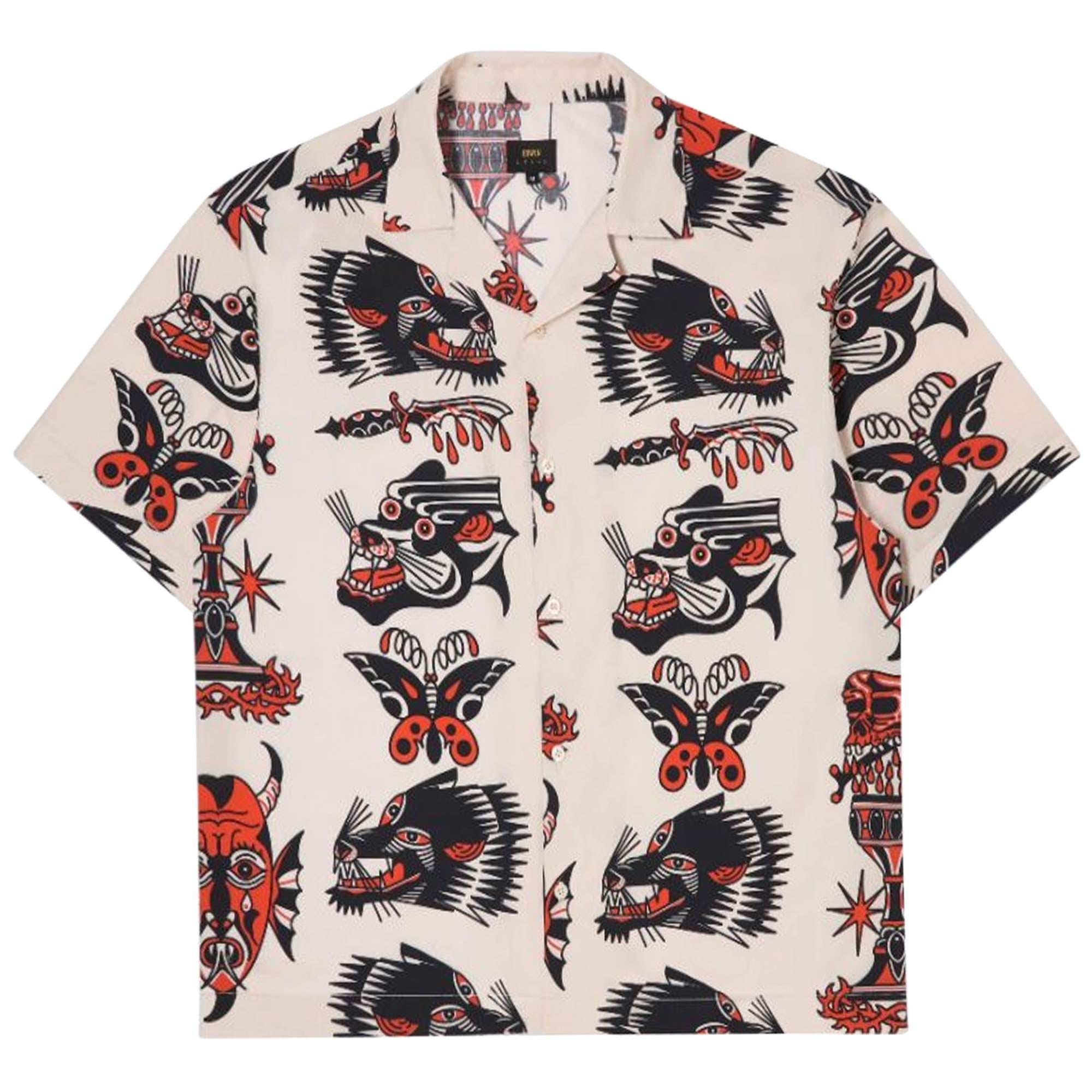 Edwin Teide Shirt - Whisper White and Red