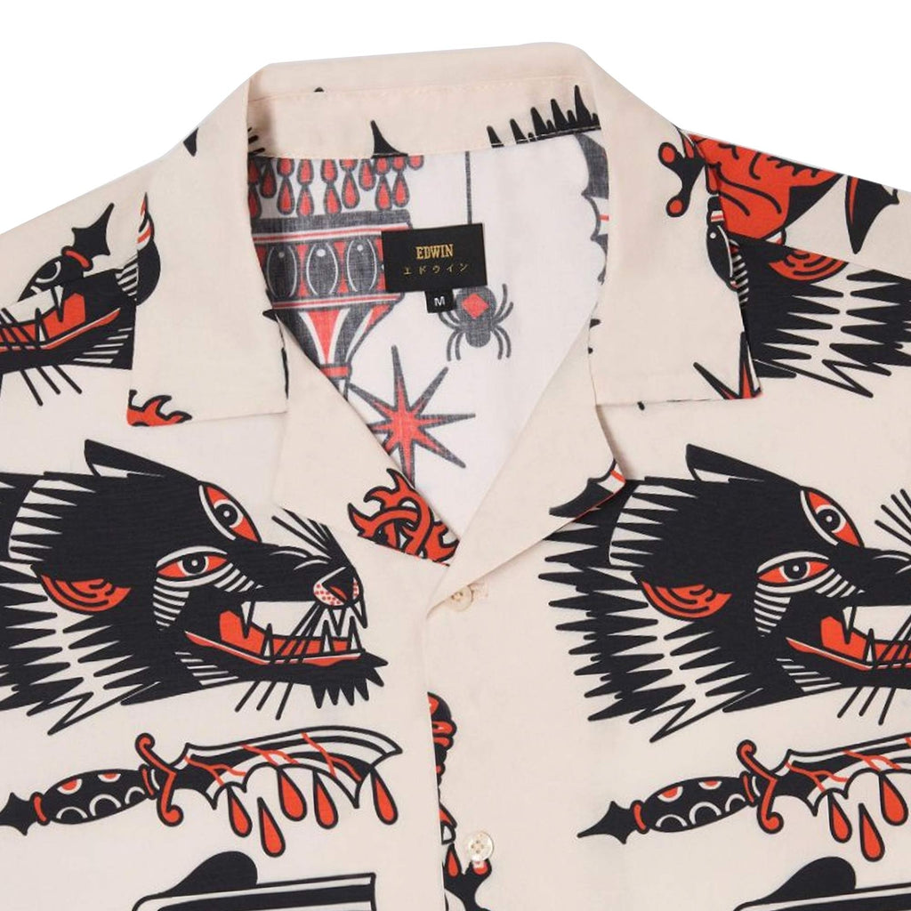 Edwin Teide Shirt - Whisper White and Red