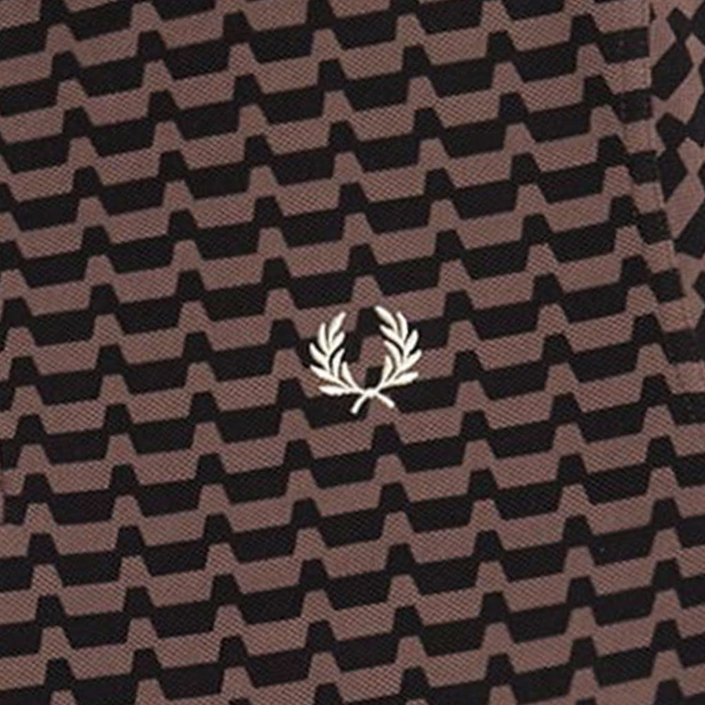 Fred Perry Abstract Graphic Polo Shirt - Carrington Brick Red