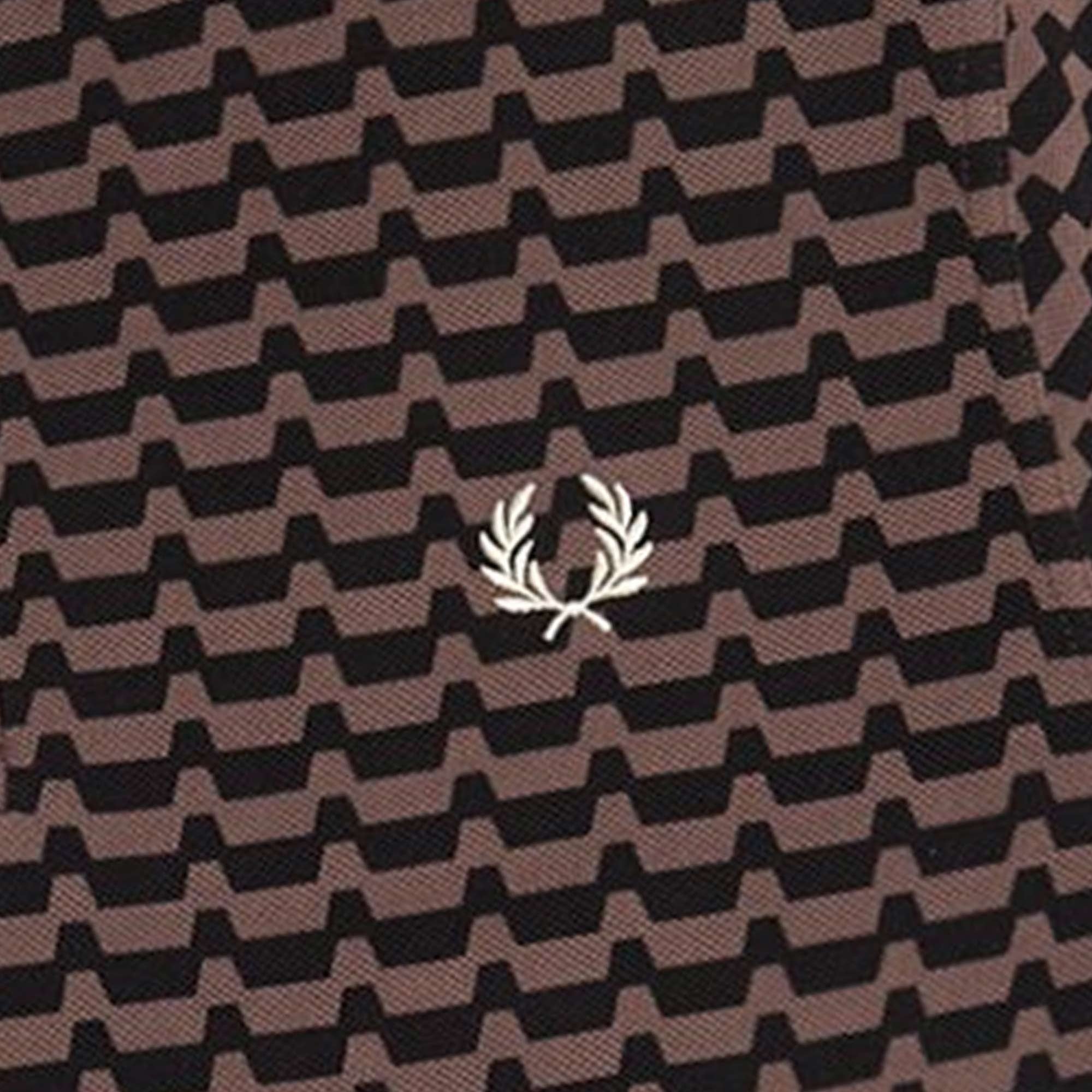 Fred Perry Abstract Graphic Polo Shirt - Carrington Brick Red
