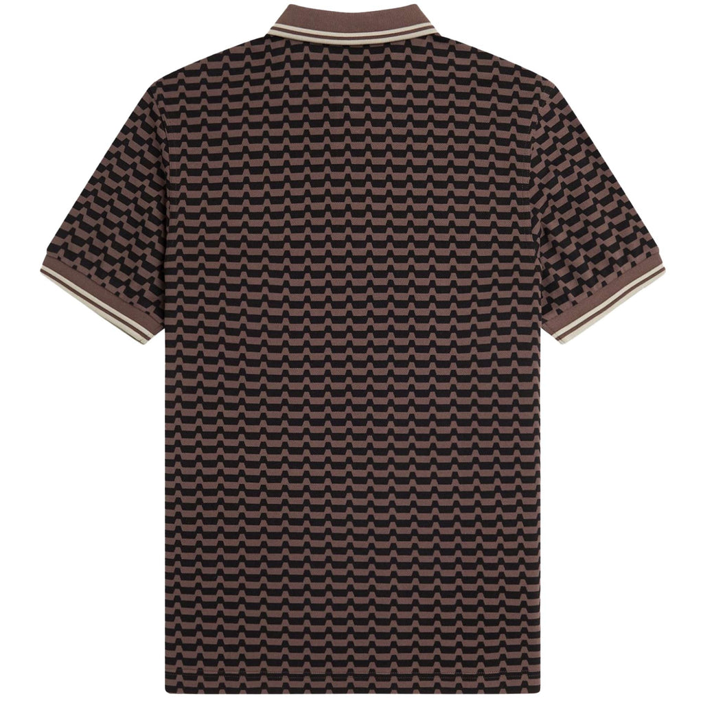 Fred Perry Abstract Graphic Polo Shirt - Carrington Brick Red