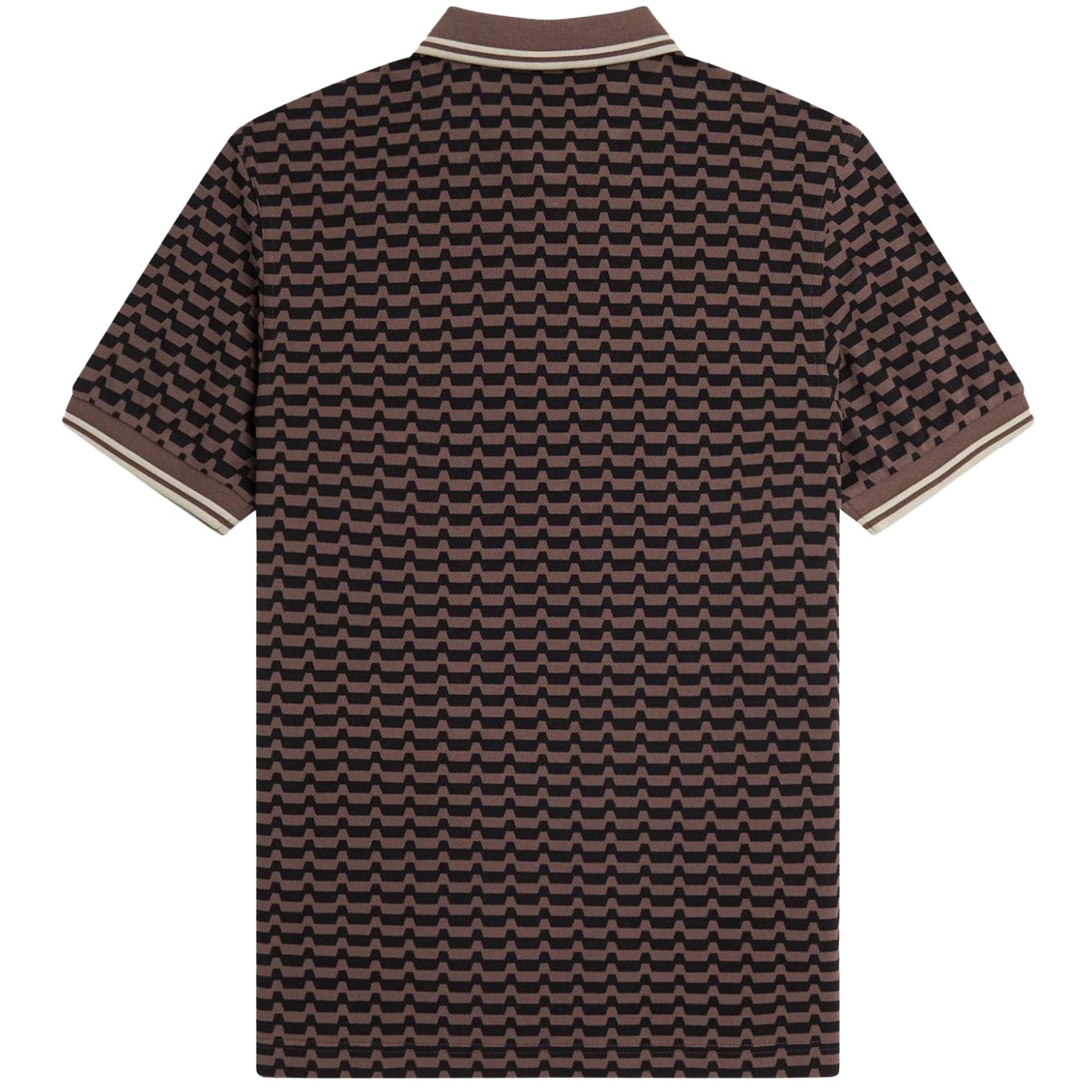 Fred Perry Abstract Graphic Polo Shirt - Carrington Brick Red