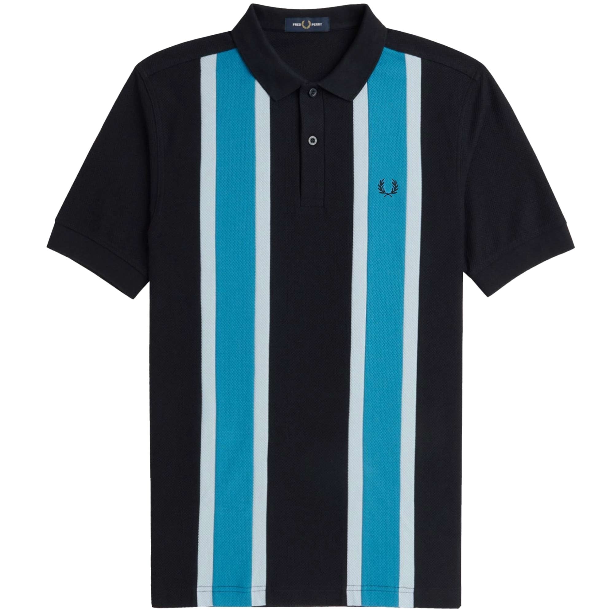 Fred Perry Woven Mesh Relaxed Polo Shirt - Black
