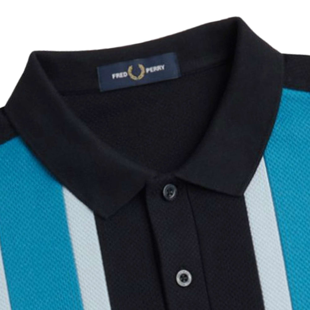 Fred Perry Woven Mesh Relaxed Polo Shirt - Black