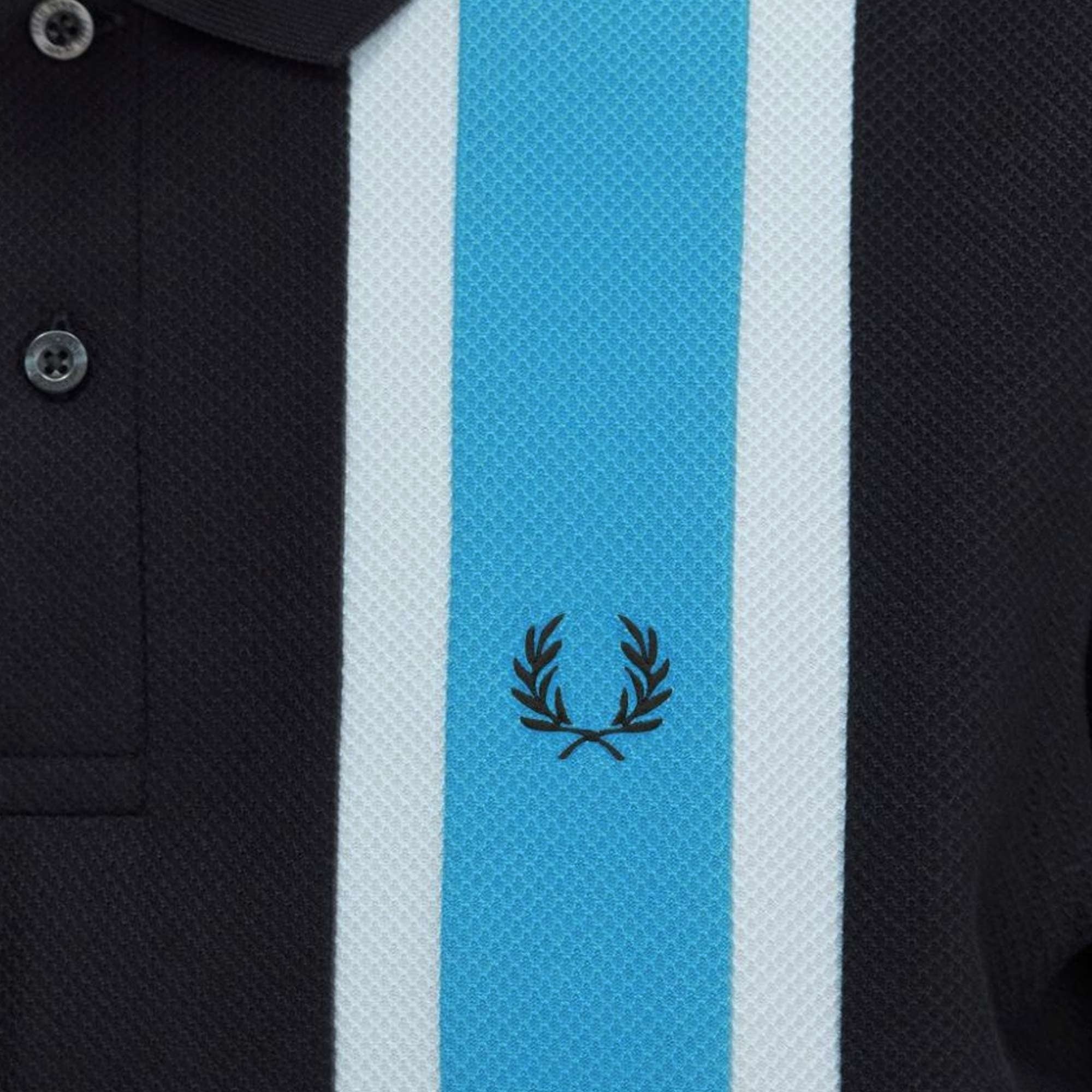 Fred Perry Woven Mesh Relaxed Polo Shirt - Black