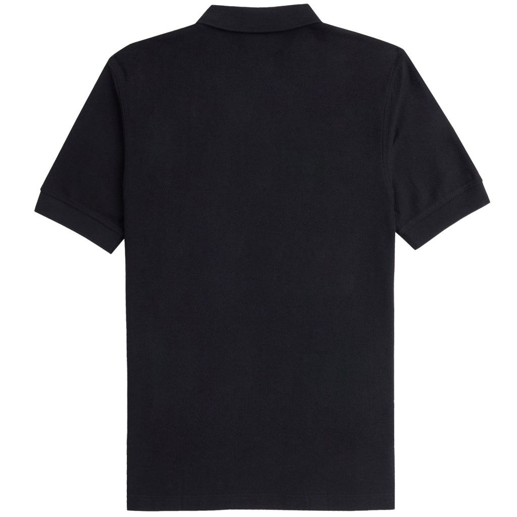 Fred Perry Woven Mesh Relaxed Polo Shirt - Black