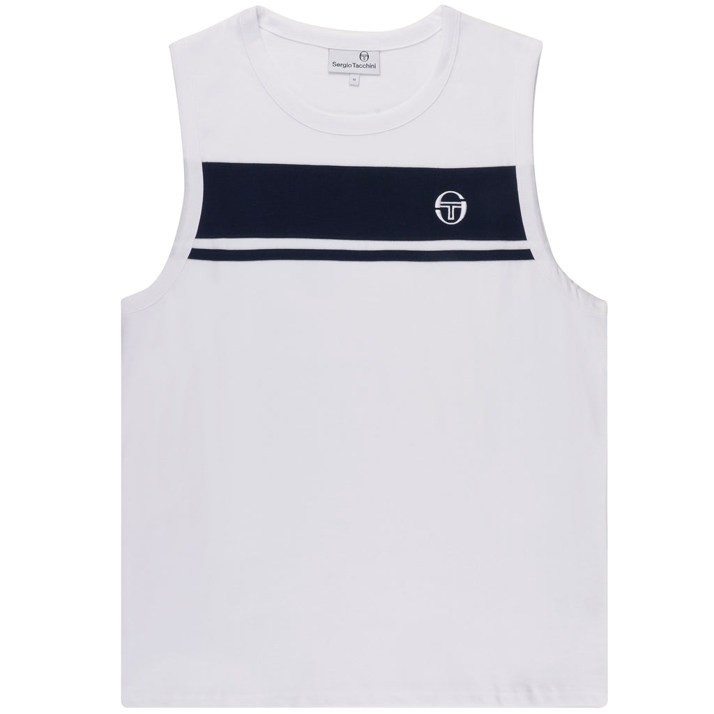 Sergio Tacchini Damarindo Vest - White and Blue