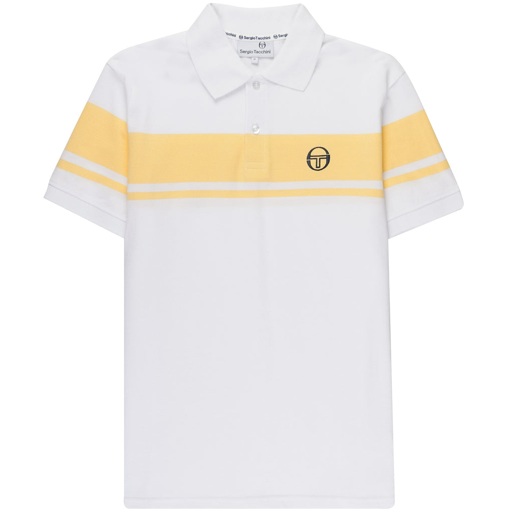 Sergio Tacchini Young Line Polo Shirt - White and Golden