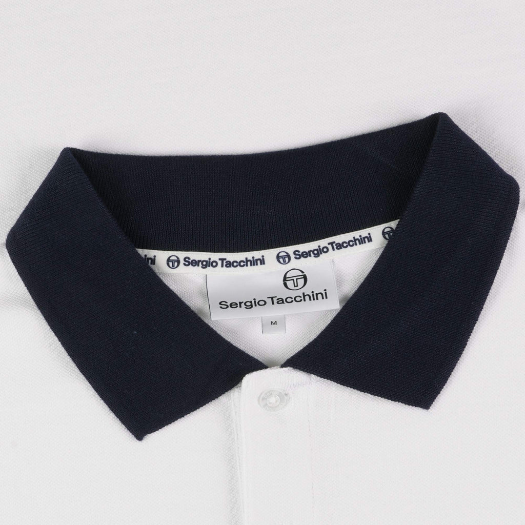 Sergio Tacchini Supermac Polo Shirt - White and Blue