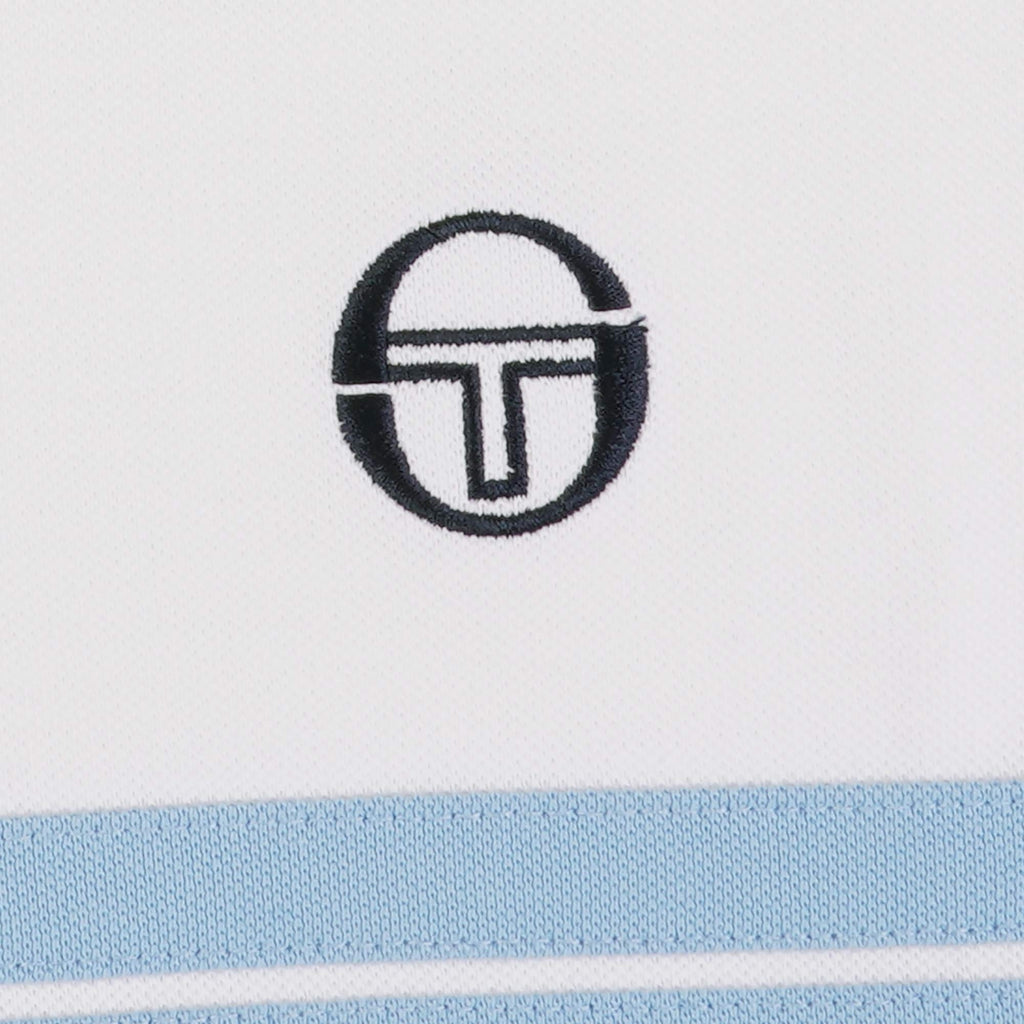 Sergio Tacchini Supermac Polo Shirt - White and Blue