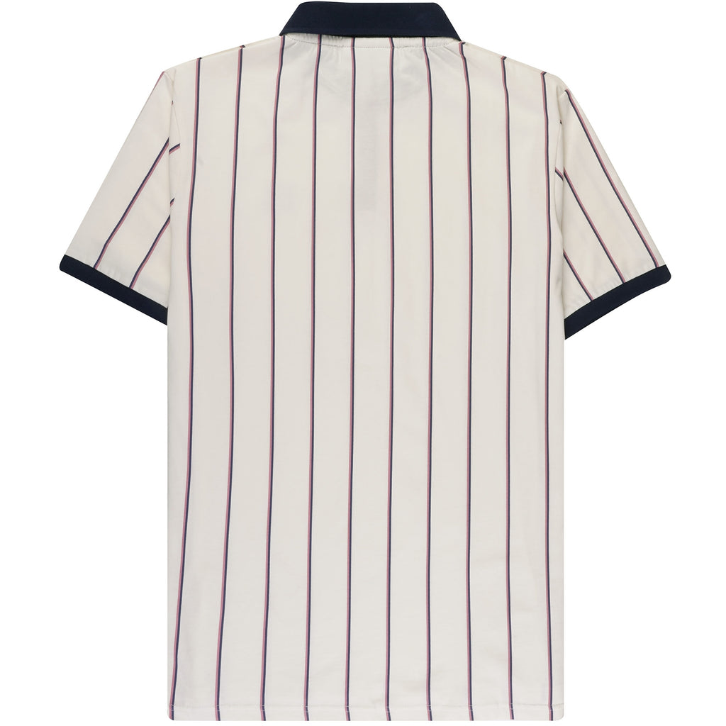 Fila Vintage Brett Double Stripe Polo Shirt - Gardenia