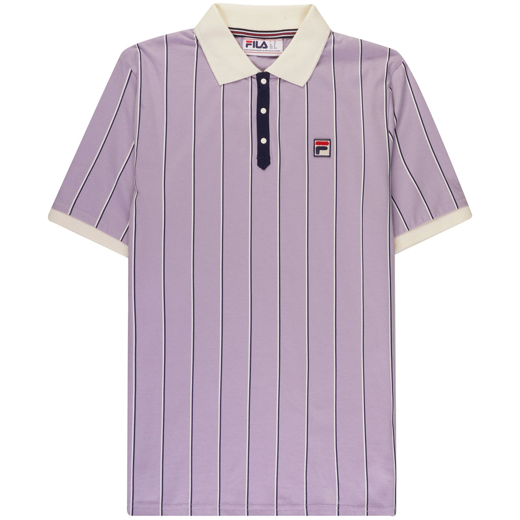Fila Vintage Brett Double Stripe Polo Shirt - Wisteria