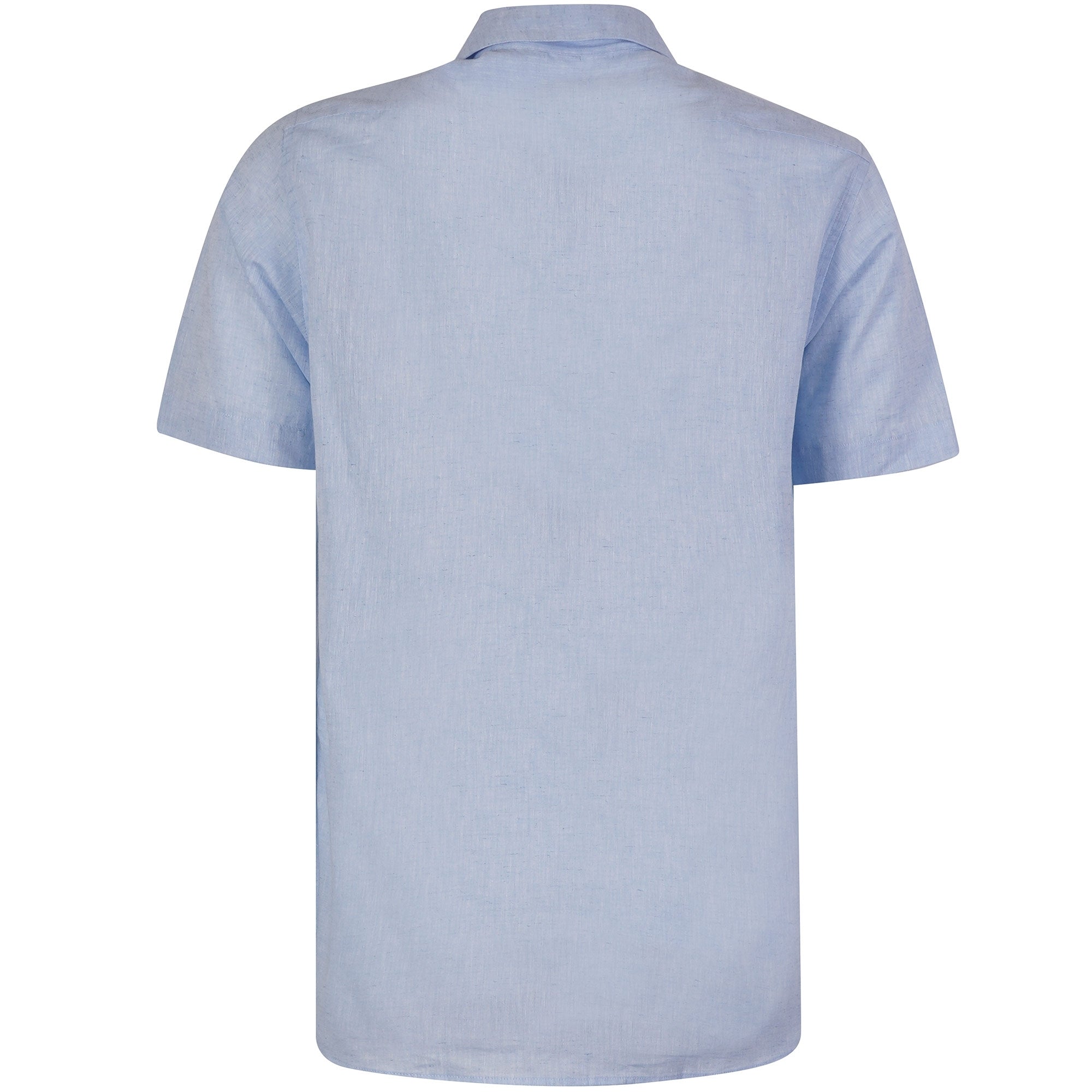 Viyella Short Sleeve Linen Shirt - Blue