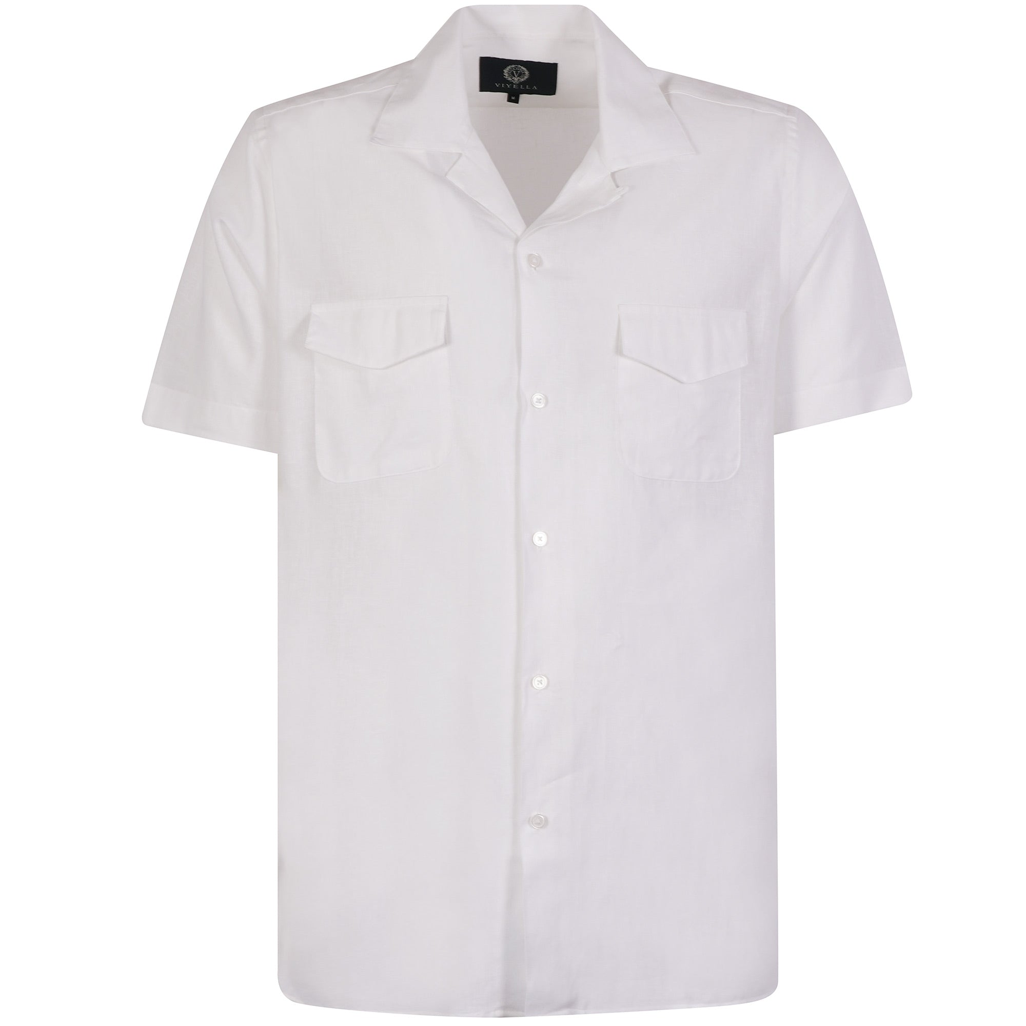 Short Sleeve Linen Shirt - White