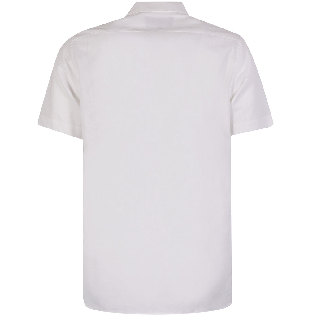 Short Sleeve Linen Shirt - White
