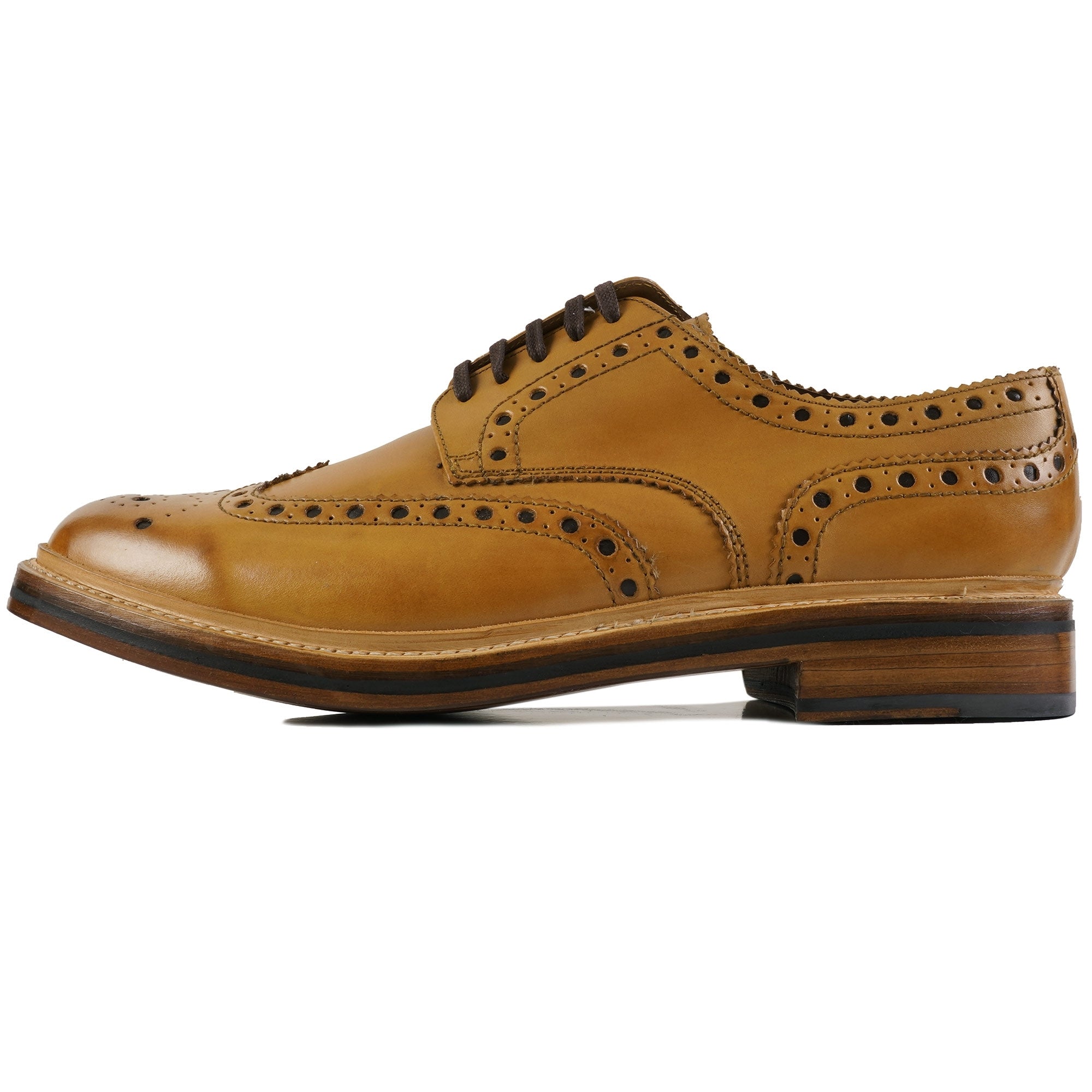 Grenson Archie Brogue Shoes -Tan