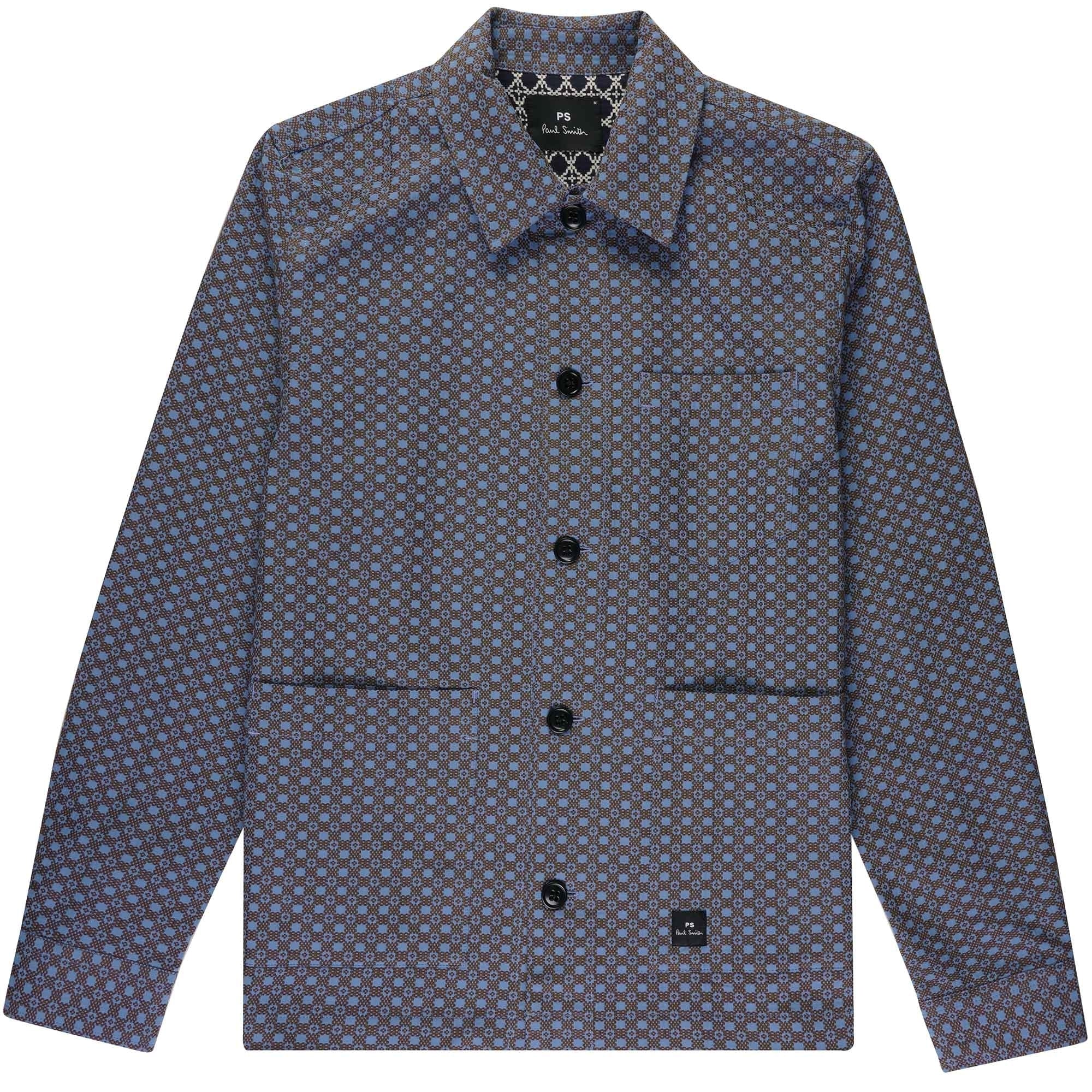 Paul Smith Cross-Stitch Cotton Jacket - Grey Blue