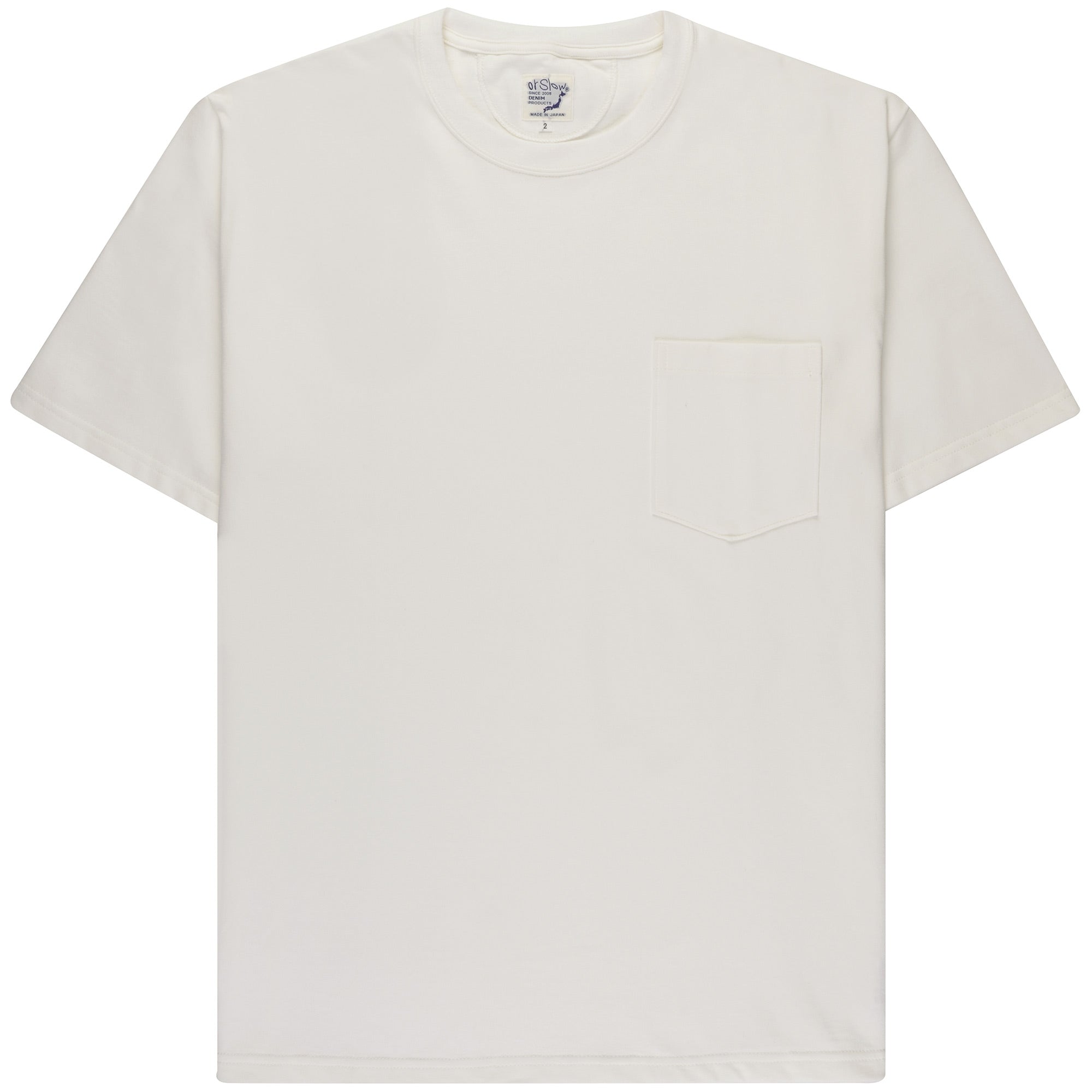 Crew Neck Pocket T-Shirt - White