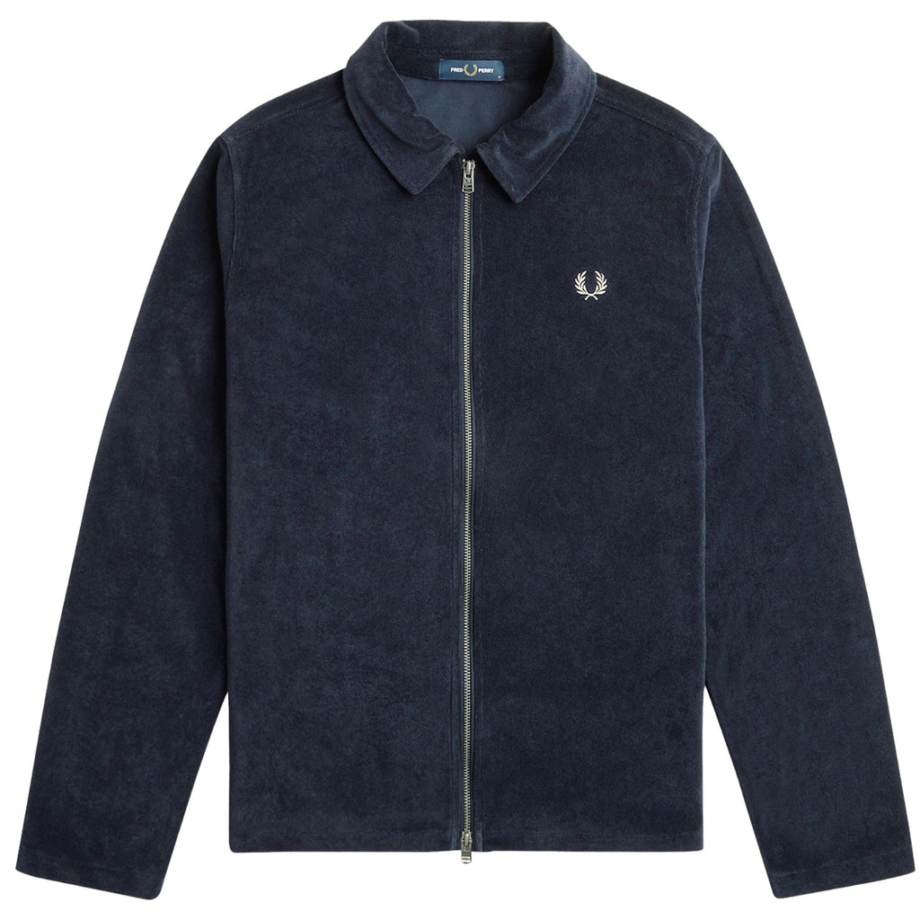 Fred Perry Towelling Overshirt - Navy