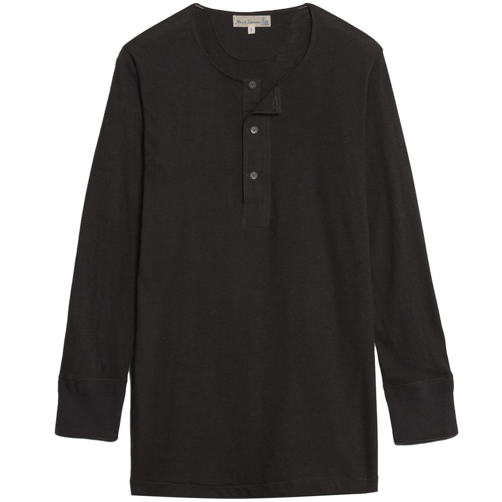 Button Facing Long Sleeve T-Shirt - Charcoal
