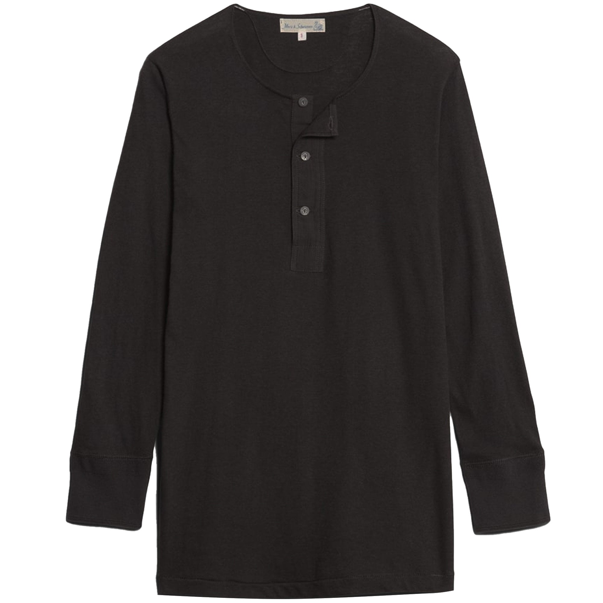 Button Facing Long Sleeve T-Shirt - Charcoal