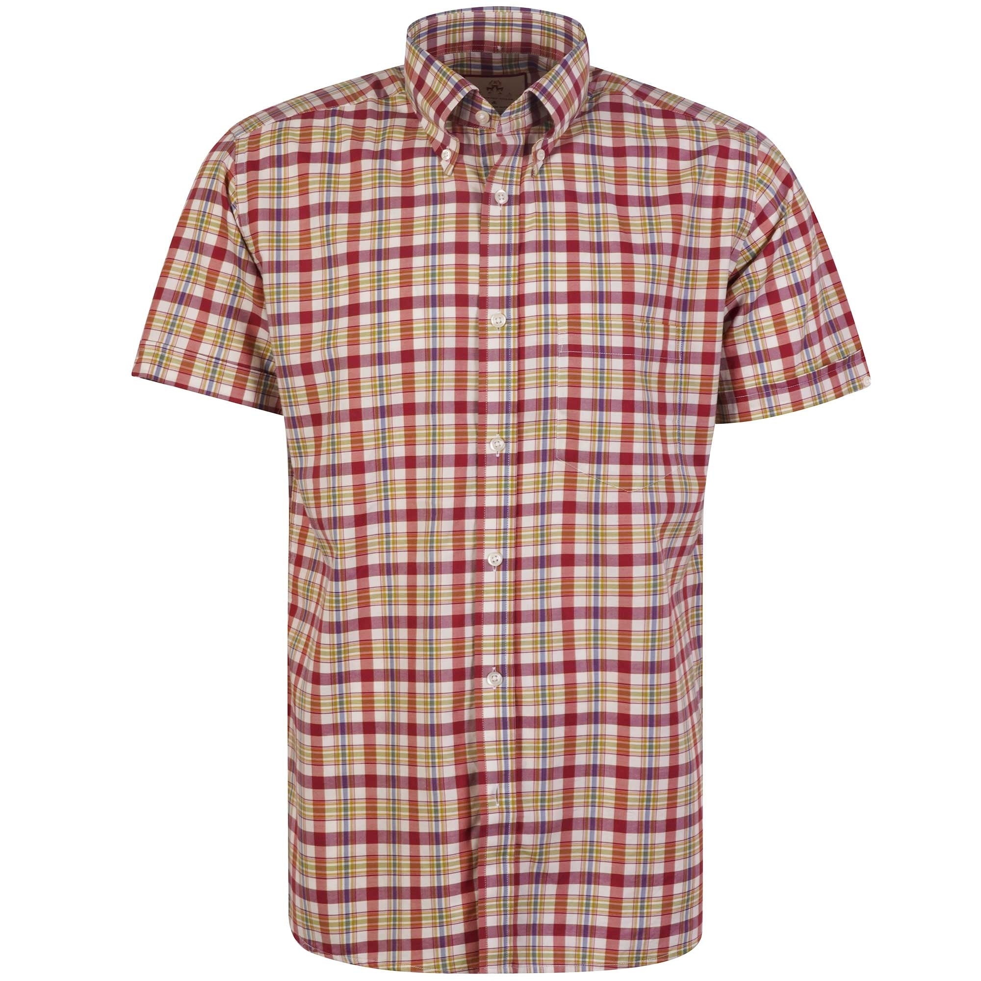 Real Hoxton Check Short Sleeves Shirt - Cherry Pistachio