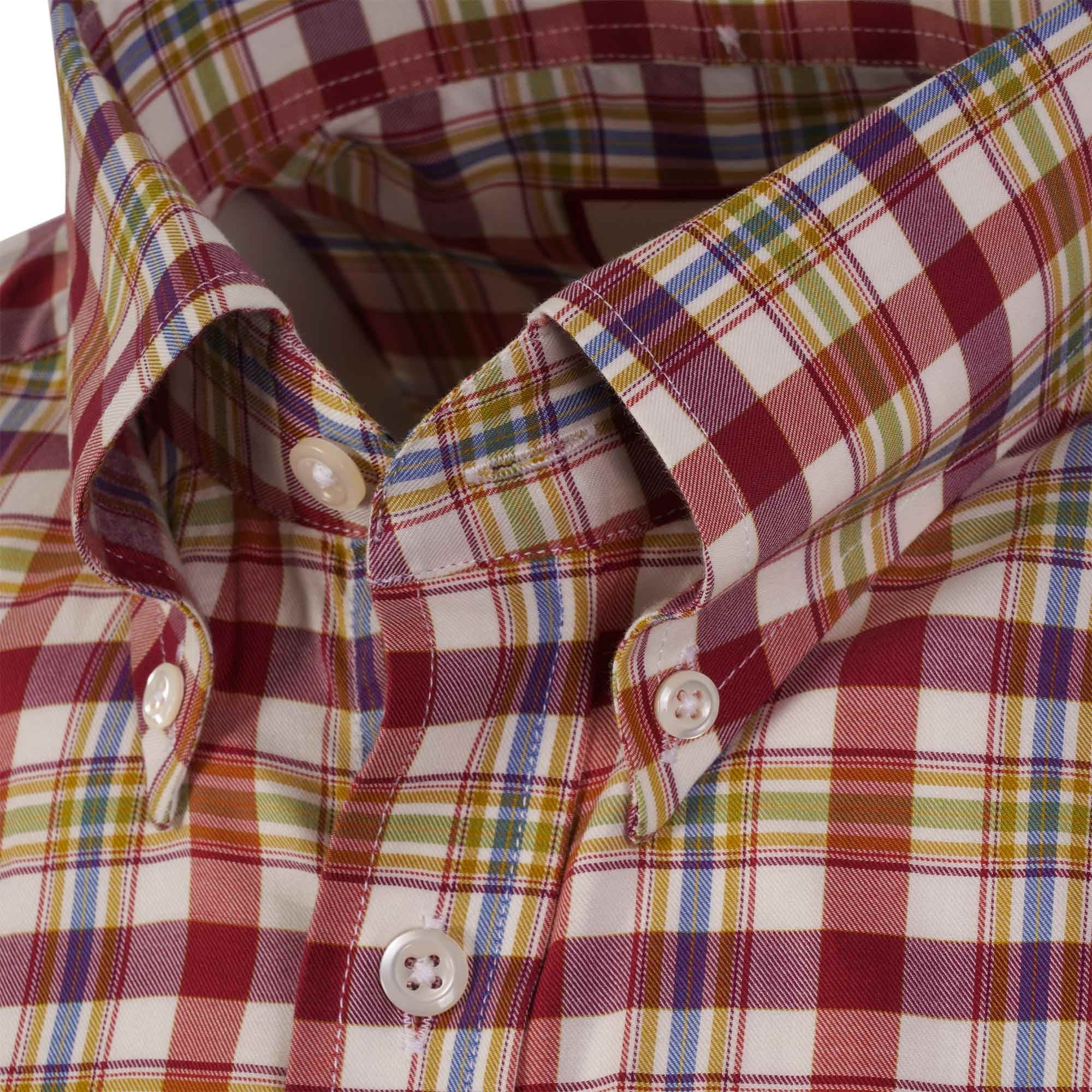 Real Hoxton Check Short Sleeves Shirt - Cherry Pistachio