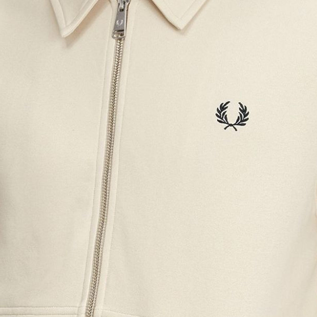 Fred Perry Jersey Zip-Through Sweatshirt - Oatmeal