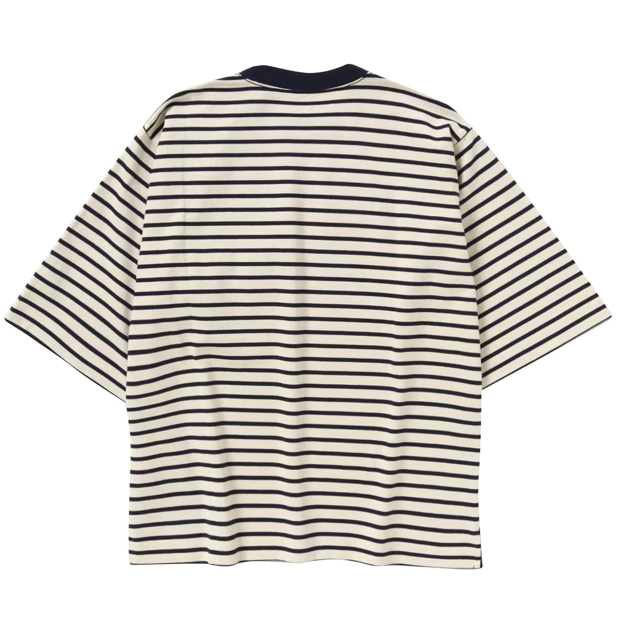 And Wander Striped Short Sleeve Pocket T-Shirt - Off White